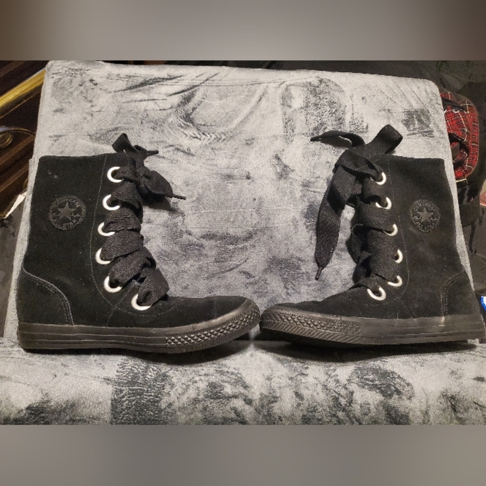 Converse Black Suede High-Top Sneakers